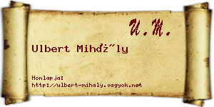 Ulbert Mihály névjegykártya