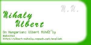 mihaly ulbert business card